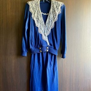 Nilani Vintage Lace Sweater + Skirt Set